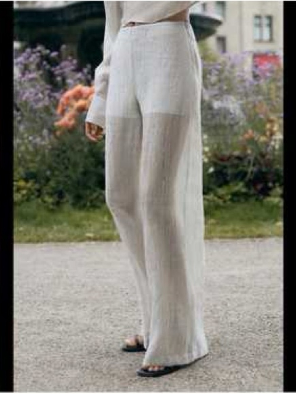 Zara Lightweight Sheer Wide-Leg Pants - - Picture 1 of 6